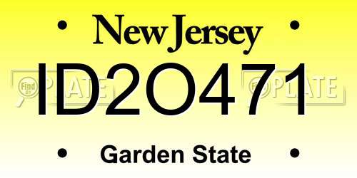 ID2O471 New Jersey License Plate