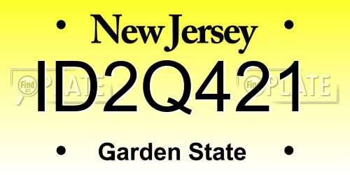 ID2Q421 New Jersey License Plate