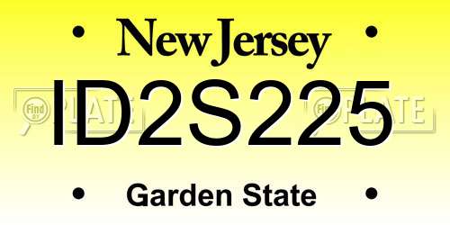 ID2S225 New Jersey License Plate