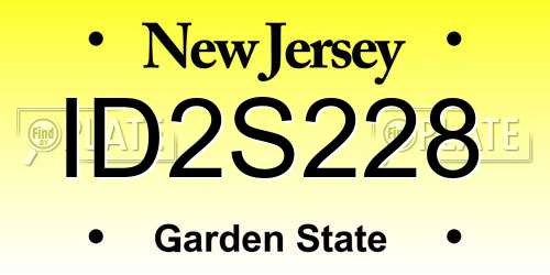 ID2S228 New Jersey License Plate