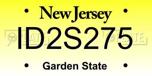 ID2S275 New Jersey License Plate