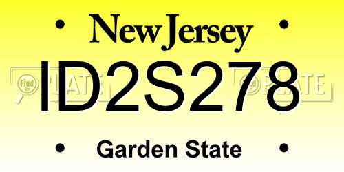 ID2S278 New Jersey License Plate