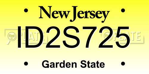 ID2S725 New Jersey License Plate