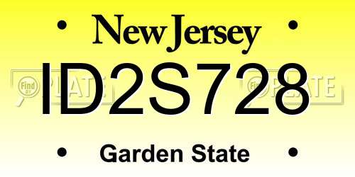 ID2S728 New Jersey License Plate