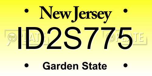 ID2S775 New Jersey License Plate