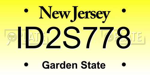 ID2S778 New Jersey License Plate