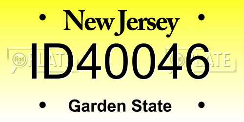 ID40046 New Jersey License Plate