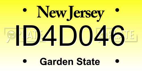 ID4D046 New Jersey License Plate