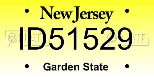 ID51529 New Jersey License Plate