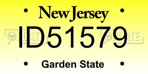ID51579 New Jersey License Plate