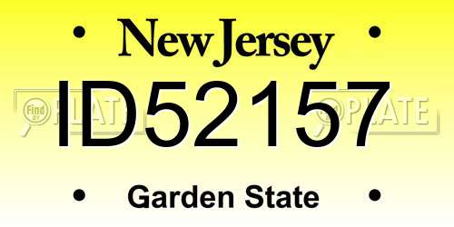 ID52157 New Jersey License Plate