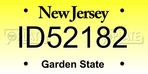 ID52182 New Jersey License Plate