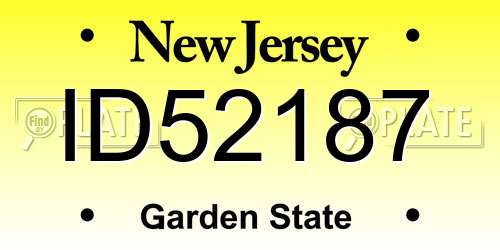 ID52187 New Jersey License Plate