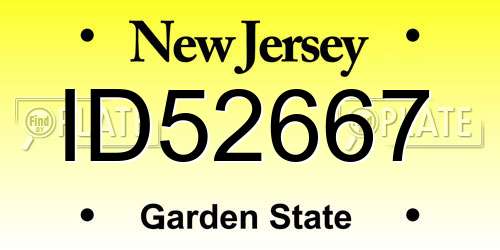 ID52667 New Jersey License Plate