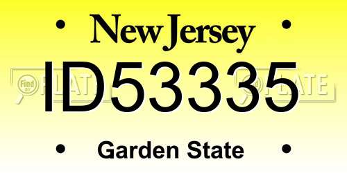ID53335 New Jersey License Plate