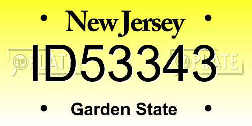 ID53343 New Jersey License Plate