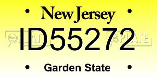 ID55272 New Jersey License Plate