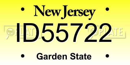 ID55722 New Jersey License Plate