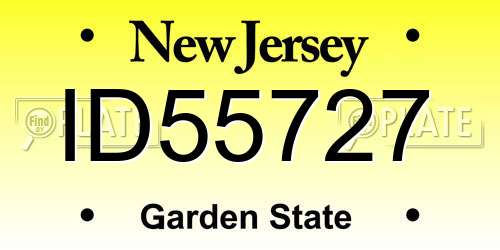 ID55727 New Jersey License Plate