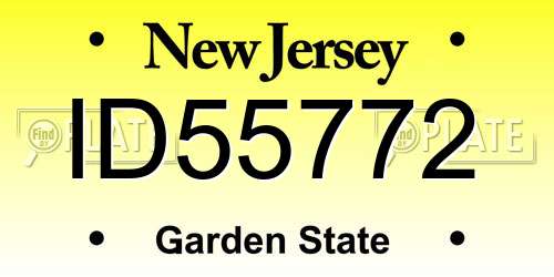ID55772 New Jersey License Plate