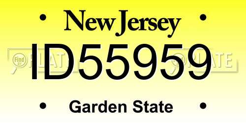 ID55959 New Jersey License Plate