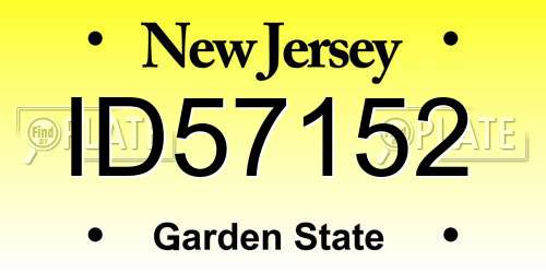 ID57152 New Jersey License Plate
