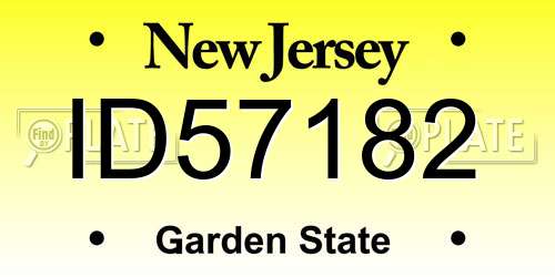 ID57182 New Jersey License Plate