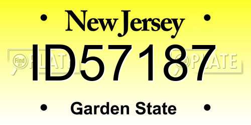 ID57187 New Jersey License Plate