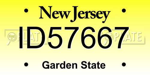 ID57667 New Jersey License Plate