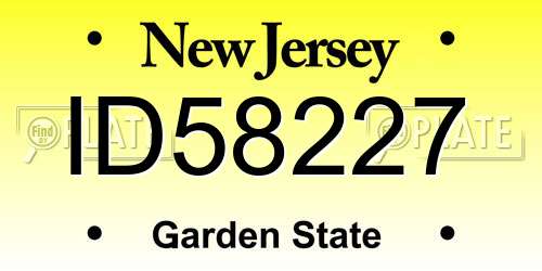 ID58227 New Jersey License Plate