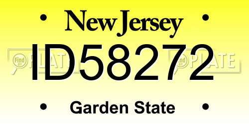 ID58272 New Jersey License Plate