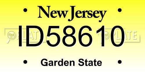ID58610 New Jersey License Plate