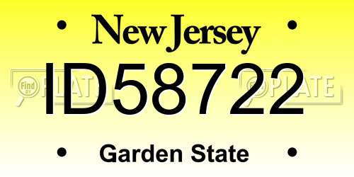 ID58722 New Jersey License Plate