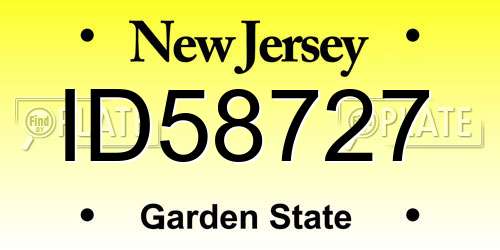 ID58727 New Jersey License Plate
