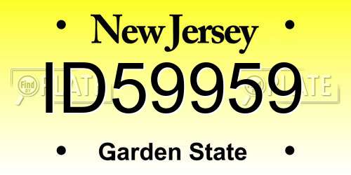 ID59959 New Jersey License Plate