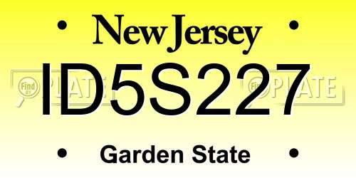 ID5S227 New Jersey License Plate