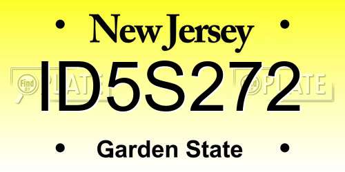 ID5S272 New Jersey License Plate