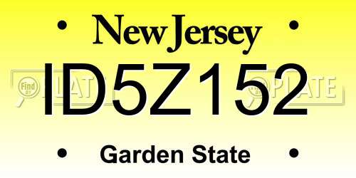 ID5Z152 New Jersey License Plate