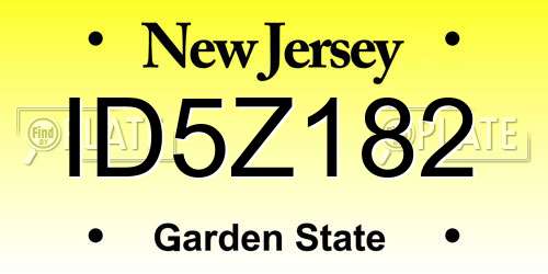 ID5Z182 New Jersey License Plate