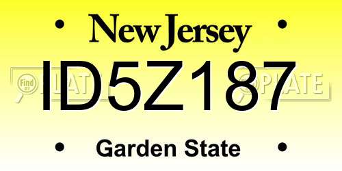 ID5Z187 New Jersey License Plate