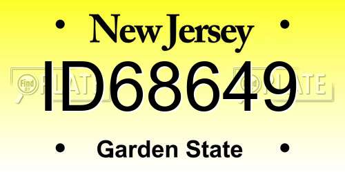 ID68649 New Jersey License Plate