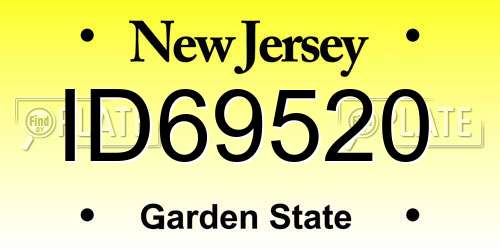 ID69520 New Jersey License Plate