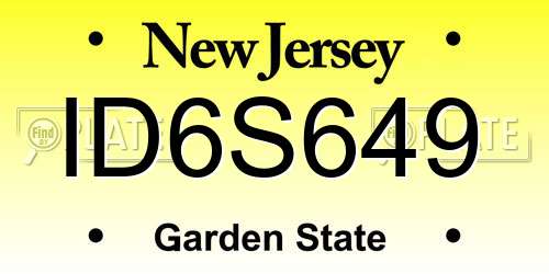 ID6S649 New Jersey License Plate