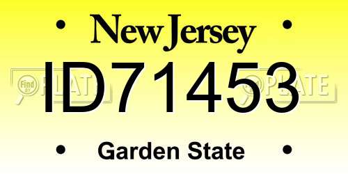 ID71453 New Jersey License Plate