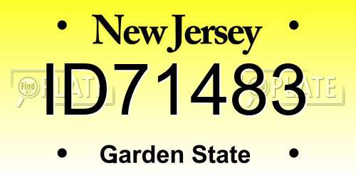ID71483 New Jersey License Plate