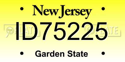 ID75225 New Jersey License Plate