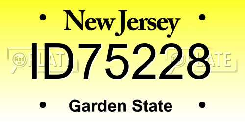 ID75228 New Jersey License Plate