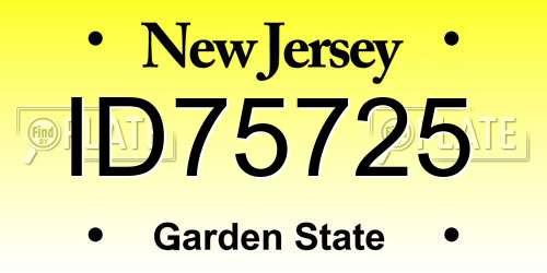 ID75725 New Jersey License Plate