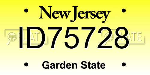 ID75728 New Jersey License Plate