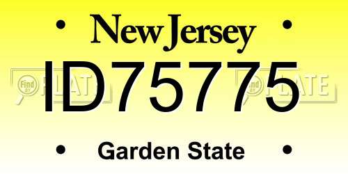 ID75775 New Jersey License Plate